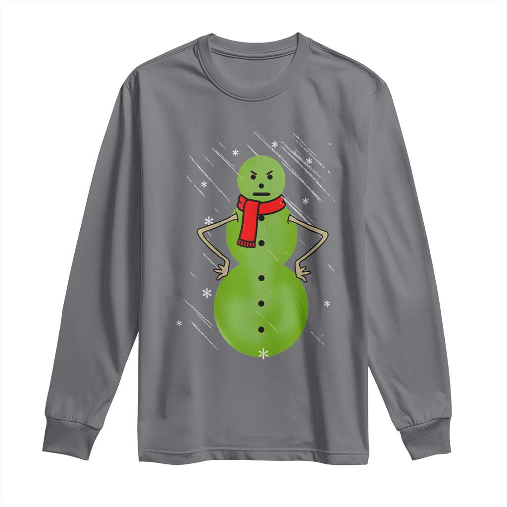Christmas Snowman Long Sleeve Shirt Funny Angry Snowmen TS12 Charcoal Print Your Wear