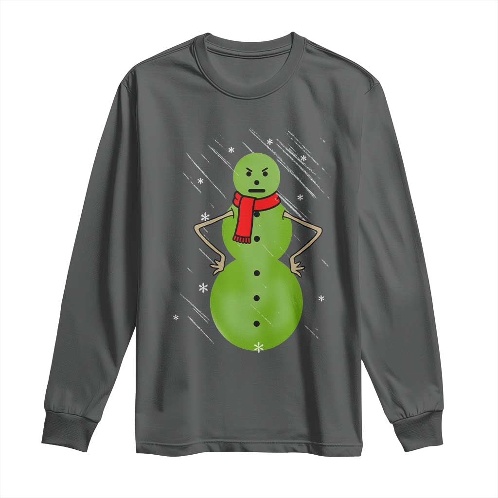 Christmas Snowman Long Sleeve Shirt Funny Angry Snowmen TS12 Dark Heather Print Your Wear