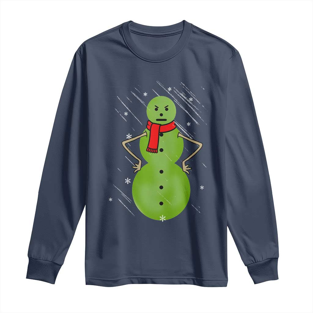 Christmas Snowman Long Sleeve Shirt Funny Angry Snowmen TS12 Navy Print Your Wear
