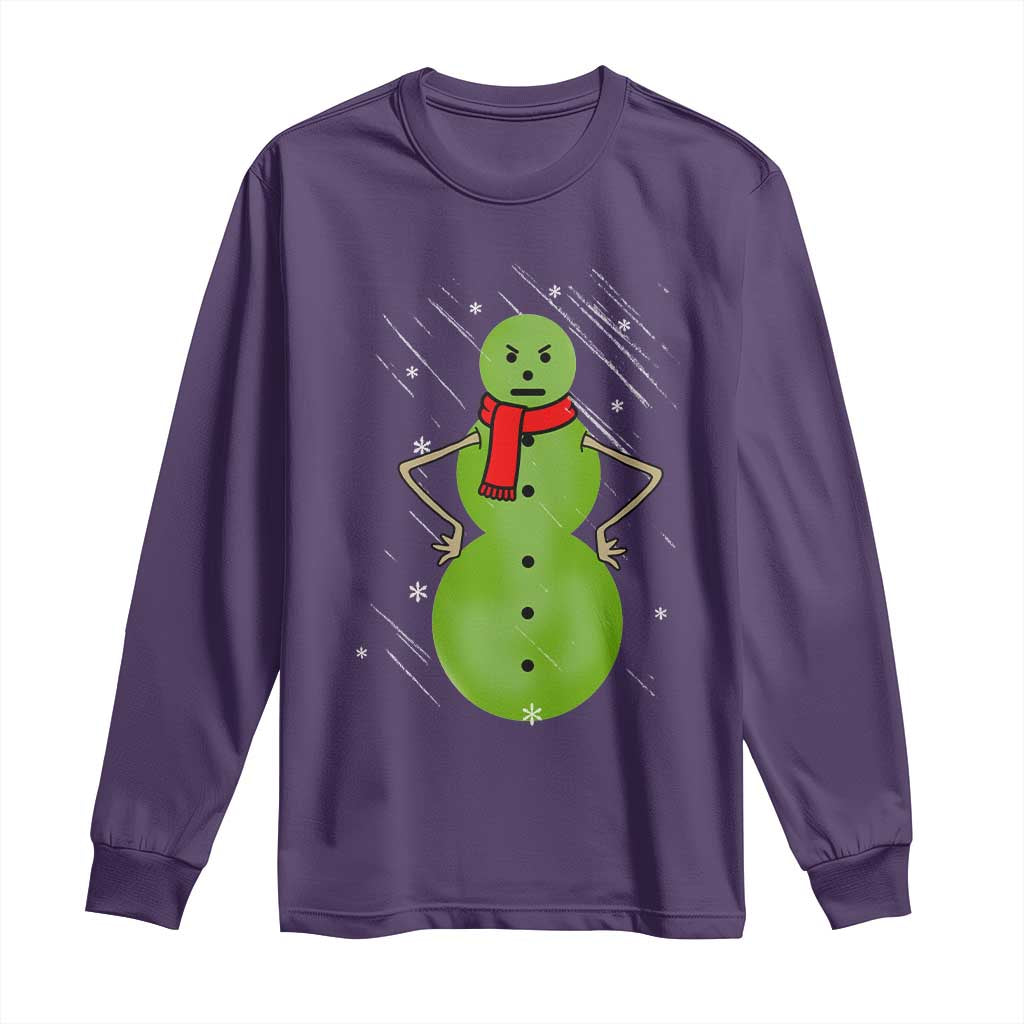 Christmas Snowman Long Sleeve Shirt Funny Angry Snowmen TS12 Purple Print Your Wear