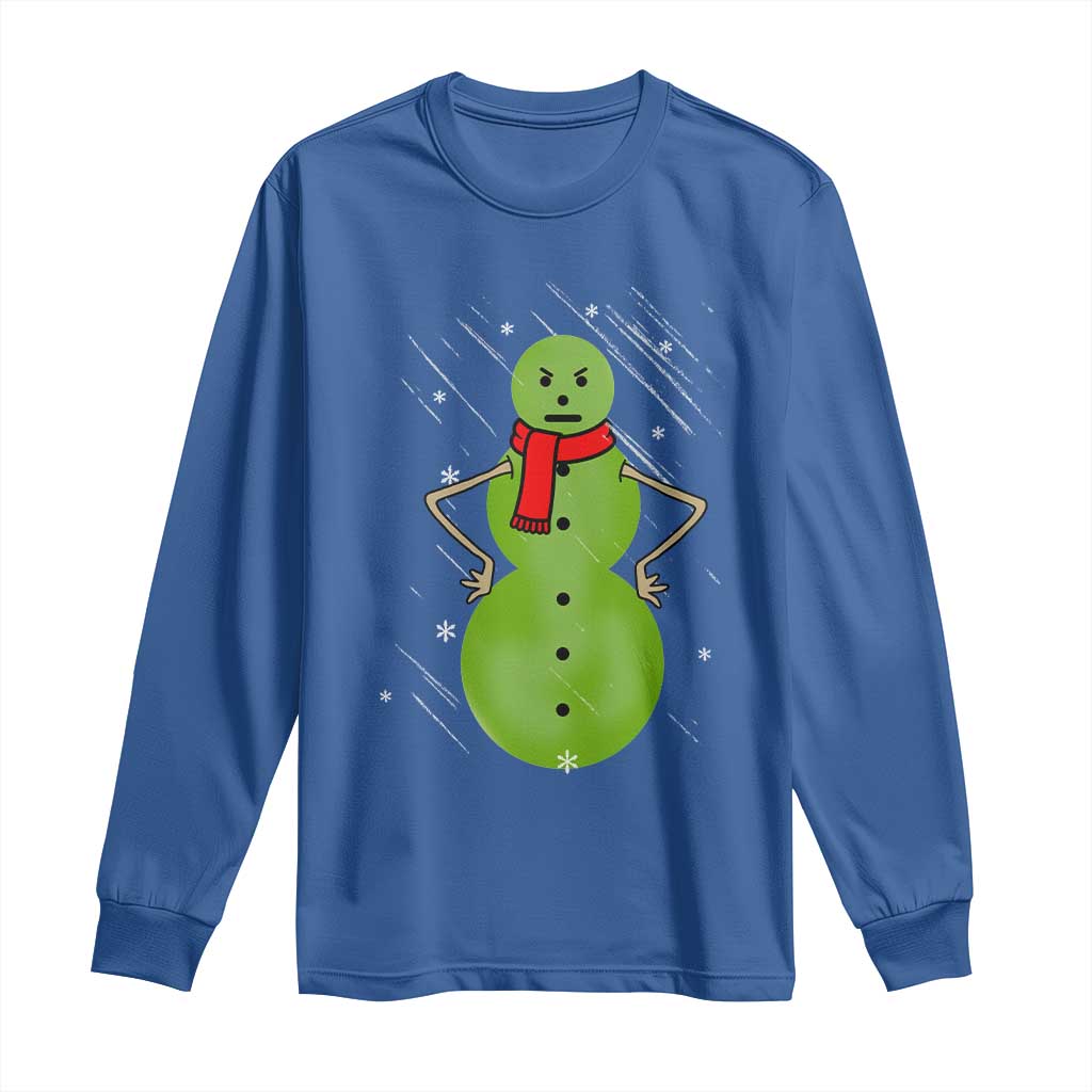 Christmas Snowman Long Sleeve Shirt Funny Angry Snowmen TS12 Royal Blue Print Your Wear