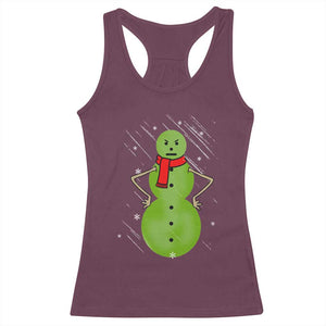 Christmas Snowman Racerback Tank Top Funny Angry Snowmen TS12 Maroon Print Your Wear