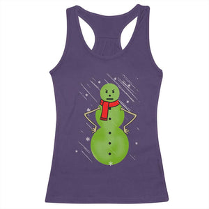 Christmas Snowman Racerback Tank Top Funny Angry Snowmen TS12 Purple Print Your Wear