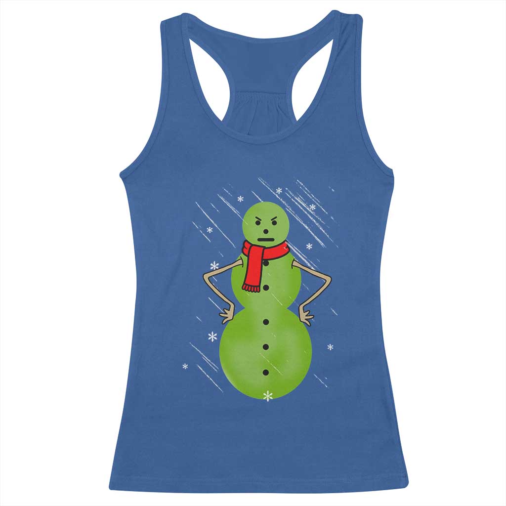 Christmas Snowman Racerback Tank Top Funny Angry Snowmen TS12 Royal Blue Print Your Wear