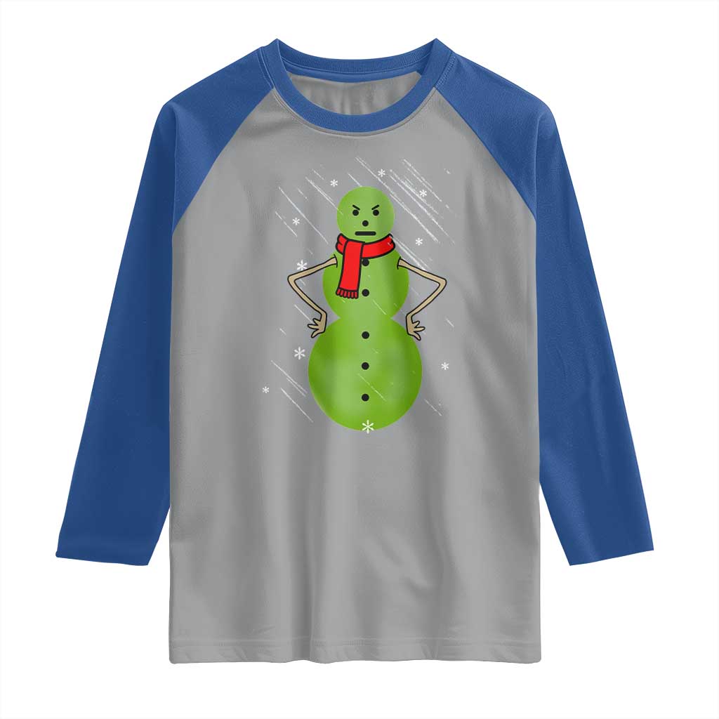 Christmas Snowman Raglan Shirt Funny Angry Snowmen TS12 Sport Gray Royal Print Your Wear