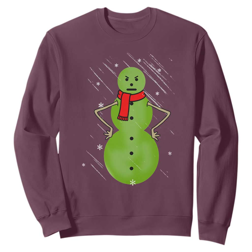Christmas Snowman Sweatshirt Funny Angry Snowmen TS12 Maroon Print Your Wear