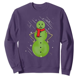 Christmas Snowman Sweatshirt Funny Angry Snowmen TS12 Purple Print Your Wear