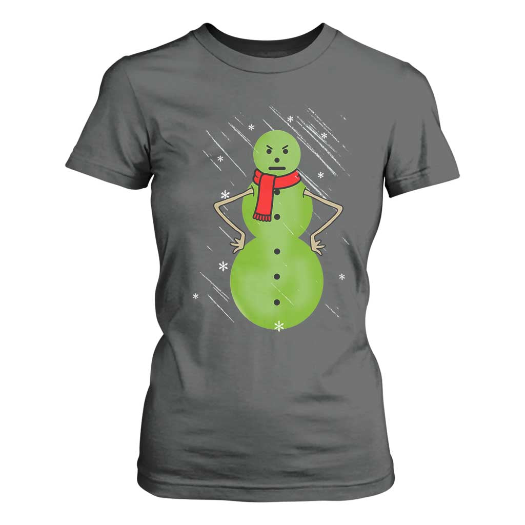 Christmas Snowman T Shirt For Women Funny Angry Snowmen TS12 Dark Heather Print Your Wear
