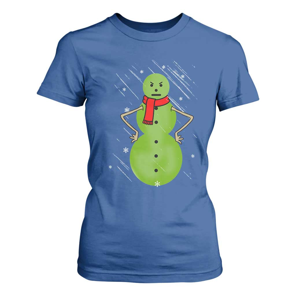 Christmas Snowman T Shirt For Women Funny Angry Snowmen TS12 Royal Blue Print Your Wear