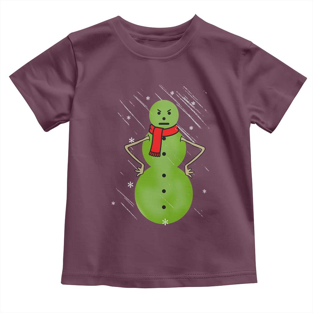 Christmas Snowman Toddler T Shirt Funny Angry Snowmen TS12 Maroon Print Your Wear