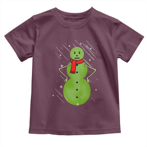Christmas Snowman Toddler T Shirt Funny Angry Snowmen TS12 Maroon Print Your Wear