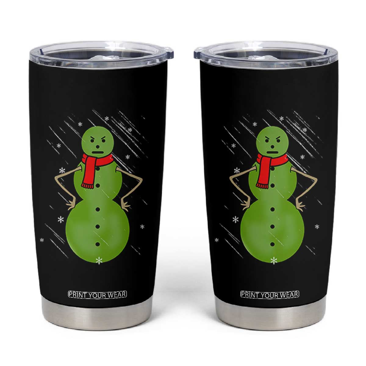 Christmas Snowman Tumbler Cup Funny Angry Snowmen TS12 Black Print Your Wear