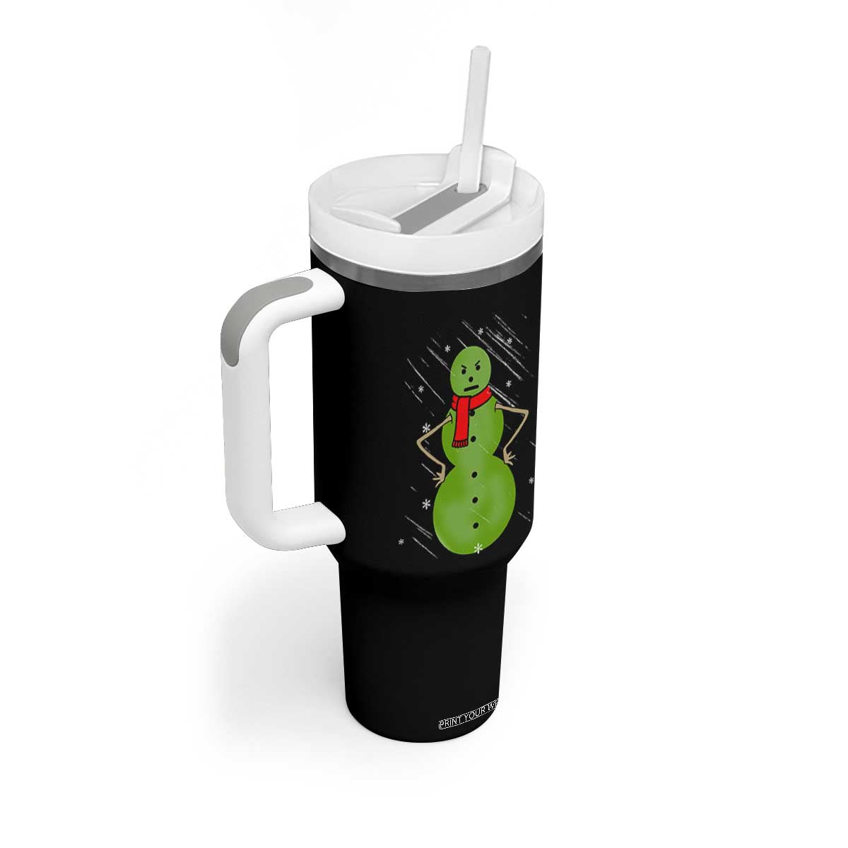Christmas Snowman Tumbler With Handle Funny Angry Snowmen TS12 Print Your Wear