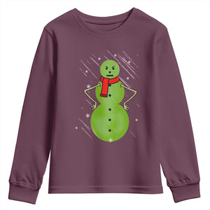 Christmas Snowman Youth Sweatshirt Funny Angry Snowmen TS12 Maroon Print Your Wear