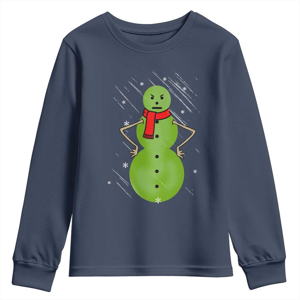 Christmas Snowman Youth Sweatshirt Funny Angry Snowmen TS12 Navy Print Your Wear