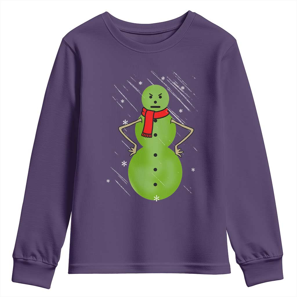 Christmas Snowman Youth Sweatshirt Funny Angry Snowmen TS12 Purple Print Your Wear