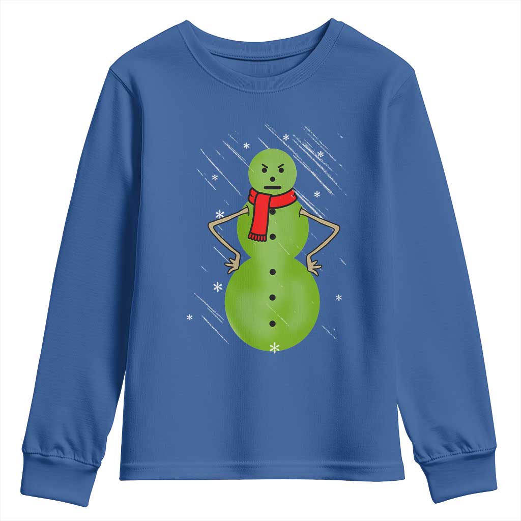 Christmas Snowman Youth Sweatshirt Funny Angry Snowmen TS12 Royal Blue Print Your Wear