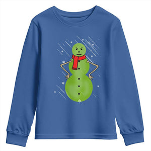 Christmas Snowman Youth Sweatshirt Funny Angry Snowmen TS12 Royal Blue Print Your Wear