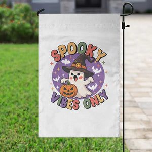 Cute Halloween Ghost Garden Flag Spooky Vibes Only With Pumpkin TS12 Print Your Wear
