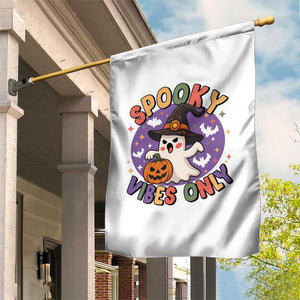 Cute Halloween Ghost Garden Flag Spooky Vibes Only With Pumpkin TS12 Print Your Wear