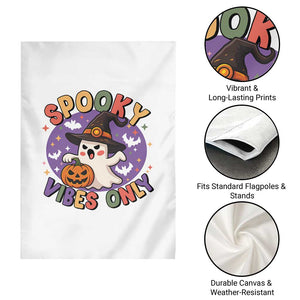 Cute Halloween Ghost Garden Flag Spooky Vibes Only With Pumpkin TS12 Print Your Wear