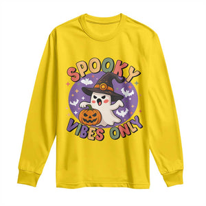 Cute Halloween Ghost Long Sleeve Shirt Spooky Vibes Only With Pumpkin TS12 Daisy Print Your Wear