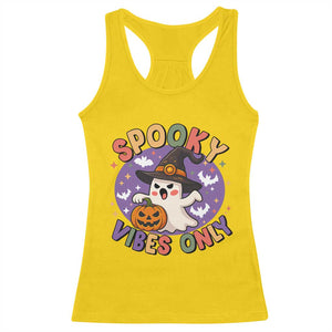 Cute Halloween Ghost Racerback Tank Top Spooky Vibes Only With Pumpkin TS12 Daisy Print Your Wear