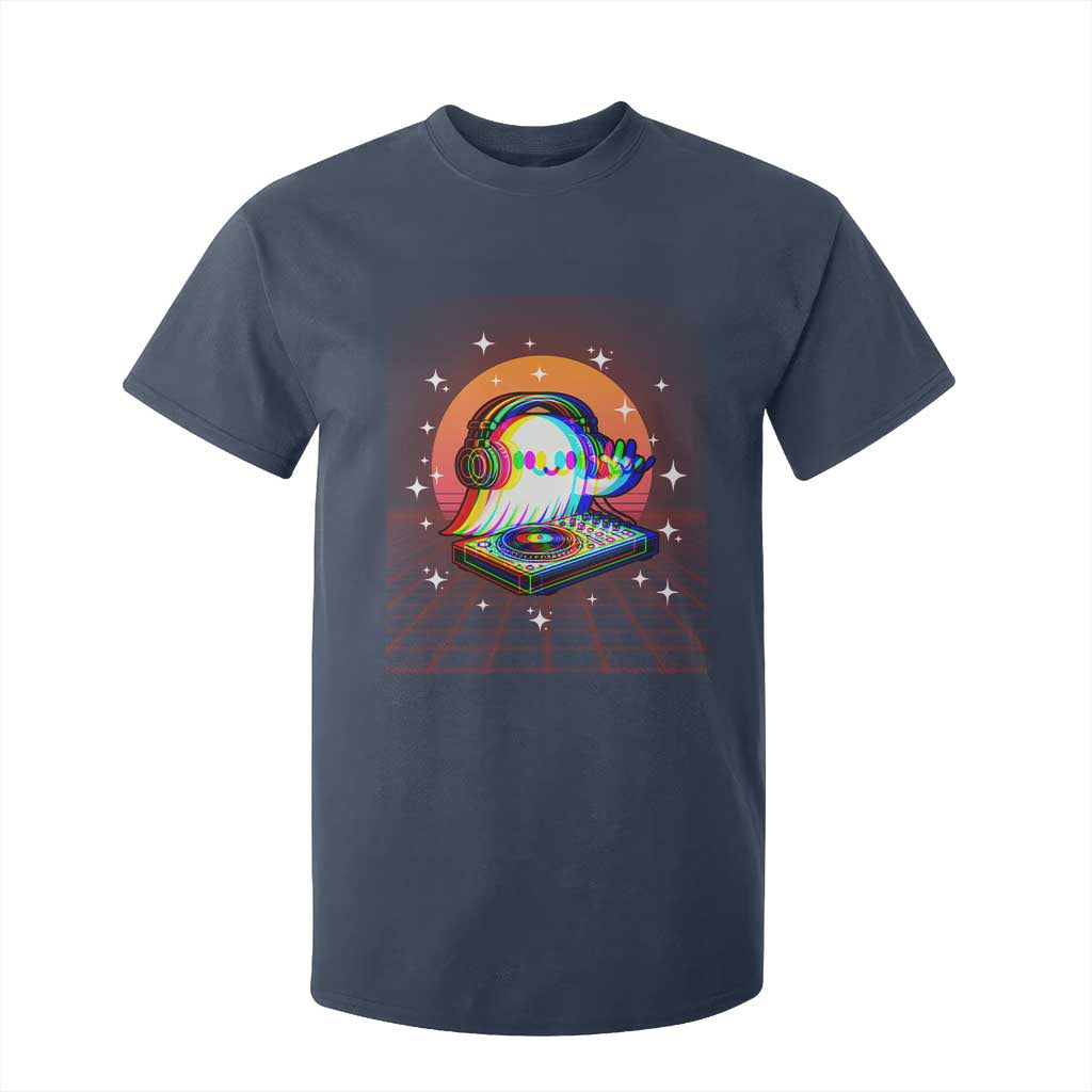 Halloween Ghost T Shirt For Kid Funny Trippy Vaporwave DJ Music Party TS12 Navy Print Your Wear