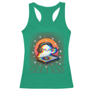 Halloween Ghost Racerback Tank Top Funny Trippy Vaporwave DJ Music Party TS12 Irish Green Print Your Wear