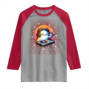 Halloween Ghost Raglan Shirt Funny Trippy Vaporwave DJ Music Party TS12 Sport Gray Red Print Your Wear