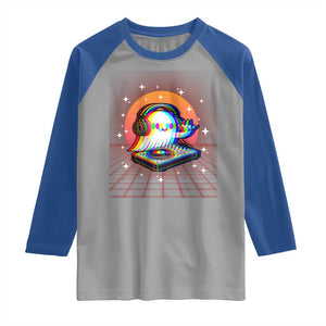 Halloween Ghost Raglan Shirt Funny Trippy Vaporwave DJ Music Party TS12 Sport Gray Royal Print Your Wear