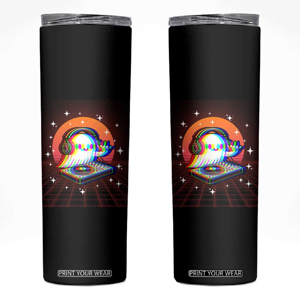 Halloween Ghost Skinny Tumbler Funny Trippy Vaporwave DJ Music Party TS12 Black Print Your Wear