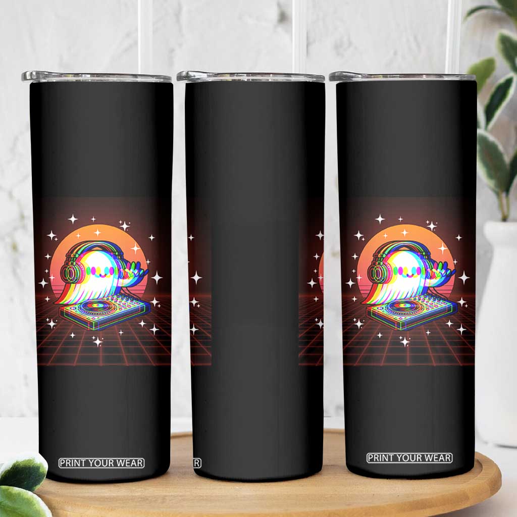 Halloween Ghost Skinny Tumbler Funny Trippy Vaporwave DJ Music Party TS12 Print Your Wear