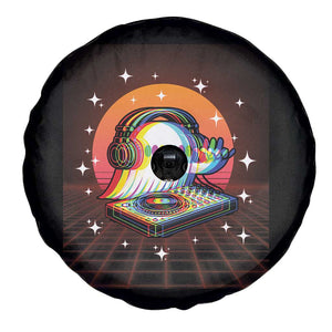 Halloween Ghost Spare Tire Cover Funny Trippy Vaporwave DJ Music Party TS12 Print Your Wear