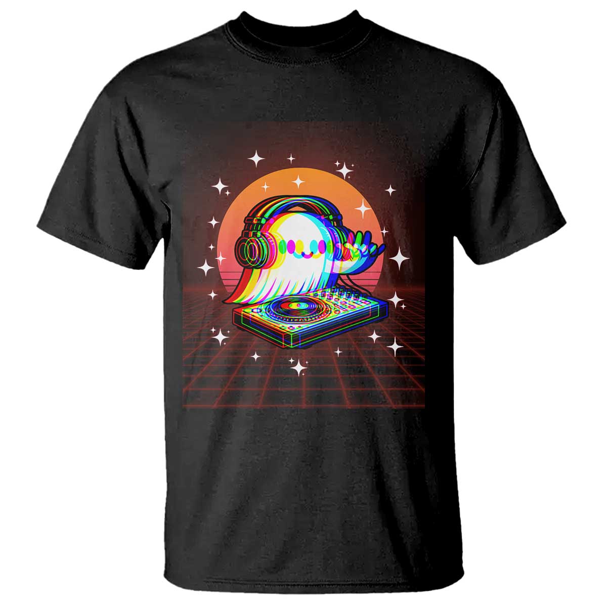 Halloween Ghost T Shirt Funny Trippy Vaporwave DJ Music Party TS12 Black Print Your Wear