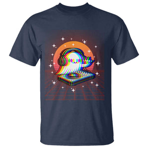 Halloween Ghost T Shirt Funny Trippy Vaporwave DJ Music Party TS12 Navy Print Your Wear