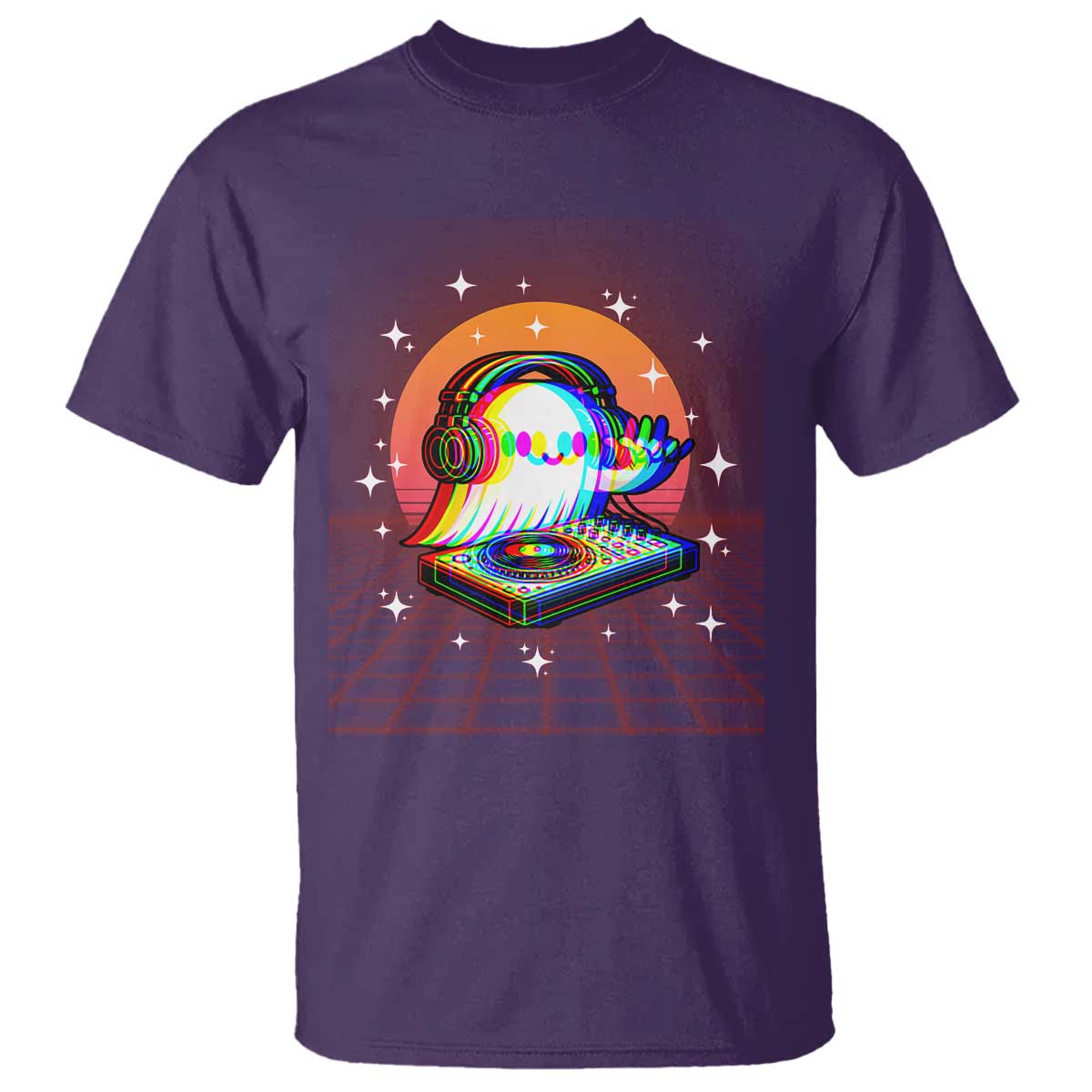 Halloween Ghost T Shirt Funny Trippy Vaporwave DJ Music Party TS12 Purple Print Your Wear