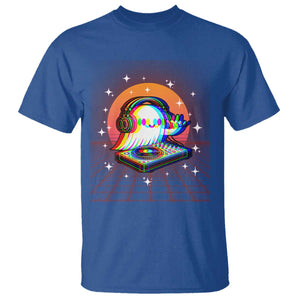 Halloween Ghost T Shirt Funny Trippy Vaporwave DJ Music Party TS12 Royal Blue Print Your Wear