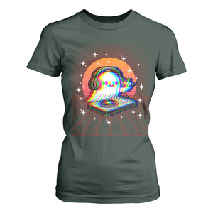 Halloween Ghost T Shirt For Women Funny Trippy Vaporwave DJ Music Party TS12 Dark Forest Green Print Your Wear