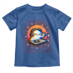 Halloween Ghost Toddler T Shirt Funny Trippy Vaporwave DJ Music Party TS12 Royal Blue Print Your Wear