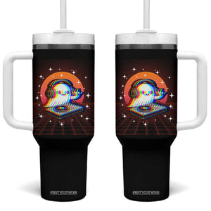 Halloween Ghost Tumbler With Handle Funny Trippy Vaporwave DJ Music Party TS12 One Size: 40 oz Black Print Your Wear