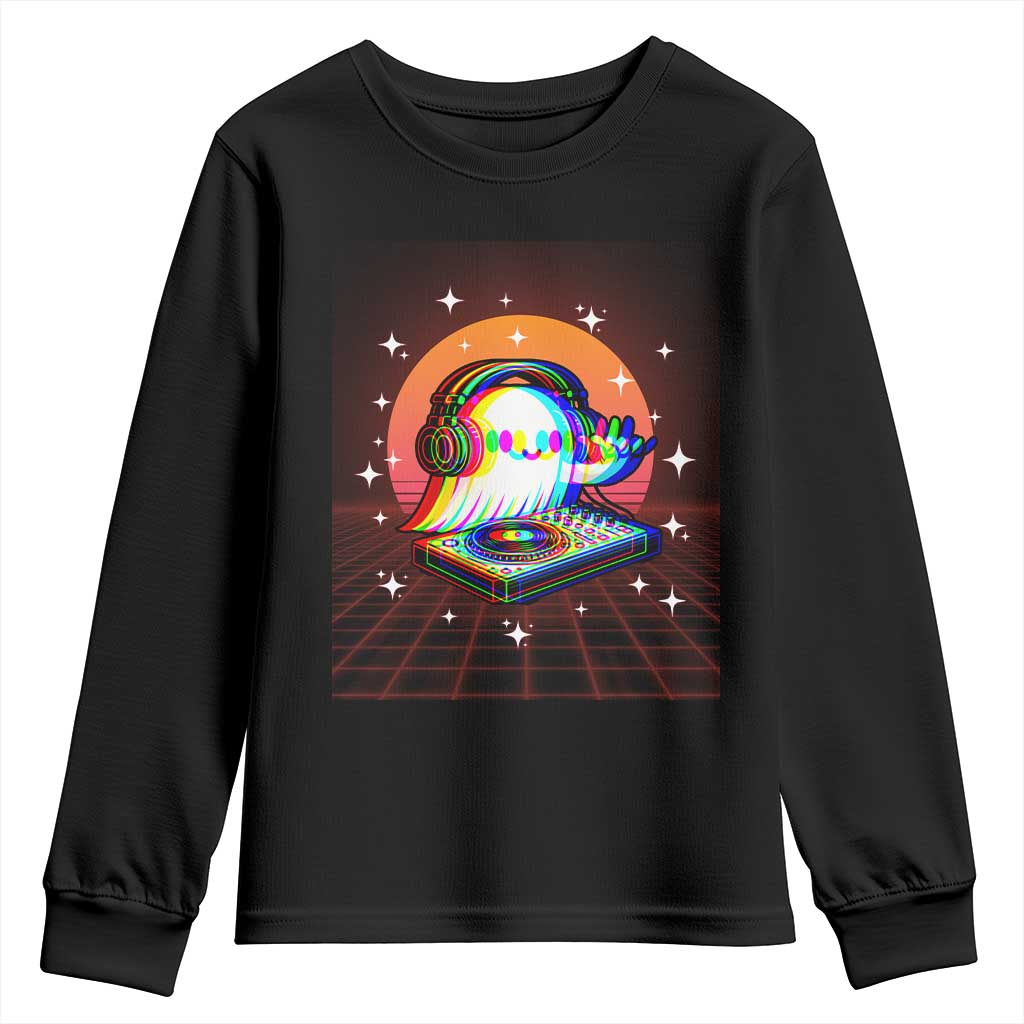 Halloween Ghost Youth Sweatshirt Funny Trippy Vaporwave DJ Music Party TS12 Black Print Your Wear