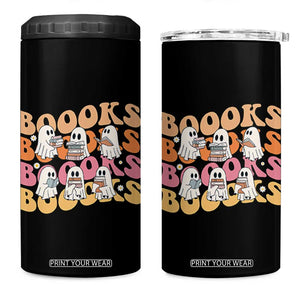 Bookish Ghost Halloween 4 in 1 Can Cooler Tumbler Funny Book Lover And Spooky Squad TS12 One Size: 16 oz Black Print Your Wear