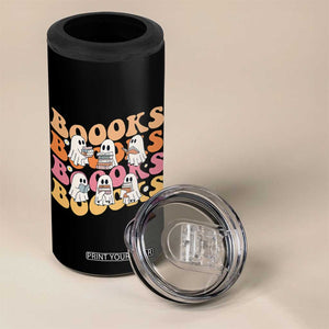 Bookish Ghost Halloween 4 in 1 Can Cooler Tumbler Funny Book Lover And Spooky Squad TS12 Print Your Wear