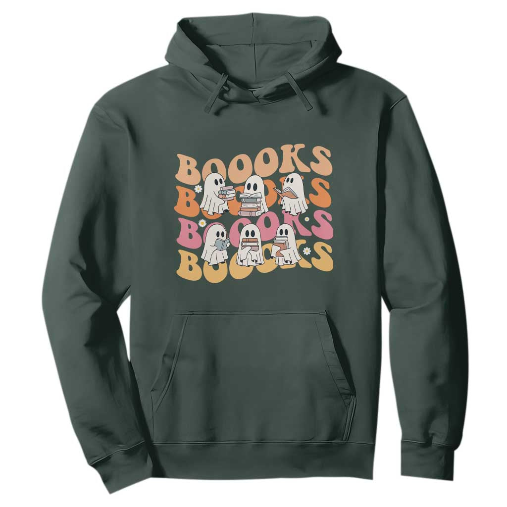 Bookish Ghost Halloween Hoodie Funny Book Lover And Spooky Squad TS12 Dark Forest Green Print Your Wear