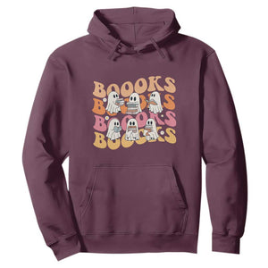 Bookish Ghost Halloween Hoodie Funny Book Lover And Spooky Squad TS12 Maroon Print Your Wear
