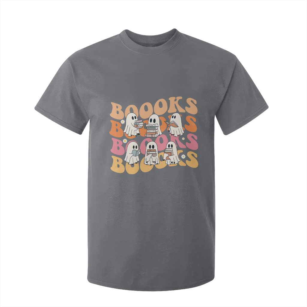 Bookish Ghost Halloween T Shirt For Kid Funny Book Lover And Spooky Squad TS12 Charcoal Print Your Wear