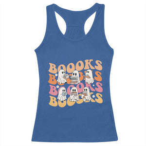 Bookish Ghost Halloween Racerback Tank Top Funny Book Lover And Spooky Squad TS12 Royal Blue Print Your Wear