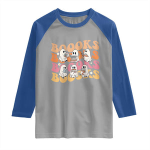 Bookish Ghost Halloween Raglan Shirt Funny Book Lover And Spooky Squad TS12 Sport Gray Royal Print Your Wear