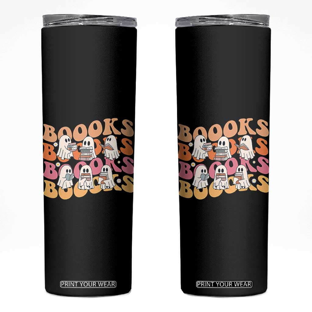 Bookish Ghost Halloween Skinny Tumbler Funny Book Lover And Spooky Squad TS12 Black Print Your Wear